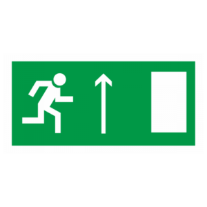 Знак "Направление к эвакуационному выходу прямо" (E 12)