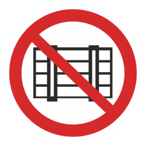 Знак "Запрещается загромождать проходы и (или) складировать" (P 12)