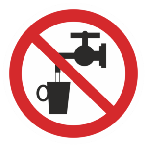 Знак "Запрещается использовать в качестве питьевой воды" (P 05)