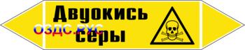 Наклейка для маркировки трубопровода "двуокись серы" (пленка, 358х74 мм)