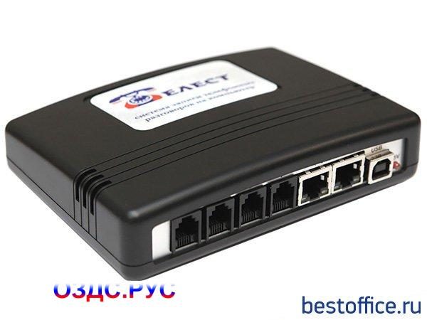 Система записи телефонных разговоров на компьютер (USB/Ethernet) для 4 аналоговых линий Telest RL4-E (CallerID,дуплекс-сообщение)