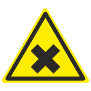 Знак "Осторожно. Вредные для здоровья аллергические (раздражающие) вещества" (W 18)