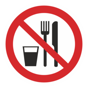 Знак "Запрещается принимать пищу" (P 30)