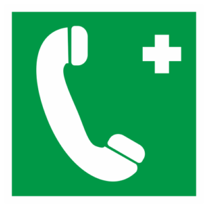 Знак "Телефон связи с медицинским пунктом (скорой медицинской помощью)" (EC 06)