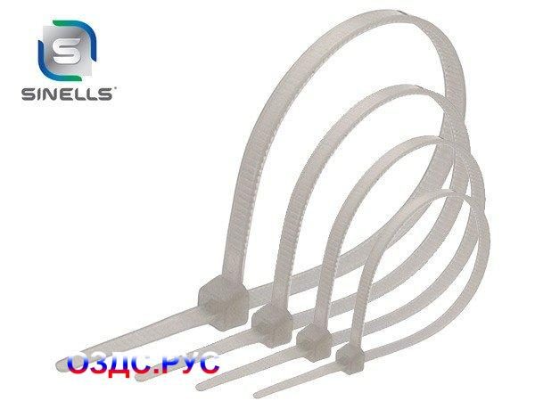 Стяжка кабельная нейлоновая 300мм*4 мм, белая (упаковка 100 шт) SINELLS SNL-CC-340