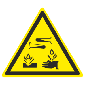 Знак "Опасно. Едкие и коррозионные вещества" (W 04)