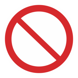 Знак "Запрещение (прочие опасности или опасные действия)" (P 21)